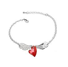 Austrian Crystal Heart Angel Wings bracelets bangles anckl set summer beach girl fashion jewelry lovers gift quality rhinestones 2024 - buy cheap
