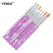 YZWLE 7 цветов искусства акриловых ногтей, набор для УФ-геля, кисть для рисования, ручка «сделай сам» 21 2024 - купить недорого