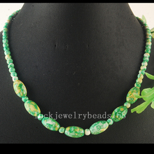 Free Shipping Fashion Jewelry 4~8x15mm Beautiful Green Yellow Ocean Jaspe Beads Necklace 17.5" FG6429 2024 - buy cheap