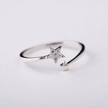 DreamySky Silver Color  Crystal Star Rings For Women Wedding Finger Ring Drop Shipping 2024 - buy cheap