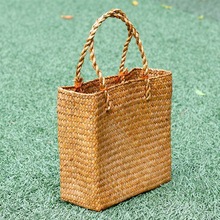 FGGS-Fashion Straw Summer Women Beach Handbags Female Flap Handbags Designer Lady Retro Rattan Handmade Tote Bag 2024 - buy cheap