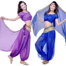 Belly dance set indian dance costume set women dance clothes Top+Pants+Belt+Headband 8 colors VL-413 2024 - buy cheap