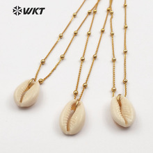 WT-JN037 Colgante con cadena de extensión para mujer, joyería Natural de un solo color, con capa de oro de 18 pulgadas 2024 - compra barato