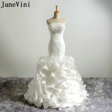 Janeini-vestido de noiva chique, sem alças, feito à mão, flores, organza, brilhante, ruído, vestido de noiva 2024 - compre barato