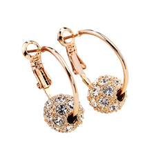 Pendientes de cristal con bola rodante brillante para mujer, joyería CE31 2024 - compra barato