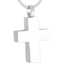 IJD9423 Shiny Polished 316L Stainless Steel Cross Memorial Urn Jewelry To Hold Ashes - Engravable Keepsake Cremation Pendant 2024 - buy cheap