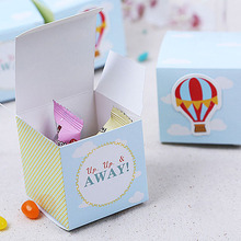 50pcs/lot Blue Green Stripe Hot Air Balloon Wedding Candy Box DIY Baby Birthday Candy Gift Box Party Present Box Supplies 2024 - buy cheap