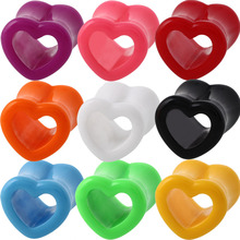 MODRSA 1Pair Hollow Love Heart Acrylic Ear Plugs Body Piercing Jewelry Ear Gauges Flesh Tunnels Stretcher Expander Earlets 2024 - buy cheap
