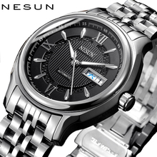 Nesun de Suiza-reloj japonés NH36A para hombre, cronógrafo de movimiento automático, marca de lujo, zafiro, N9205-8 de acero inoxidable completo 2024 - compra barato