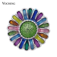 Wholesale 10PCS/Lot Vocheng Ginger Snap Jewelry Hand Painted Sunflower 18mm 6 Colors Charms Vn-884*10 Free Shipping 2024 - buy cheap