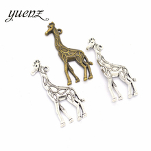 Colgantes de Metal YuenZ 5 uds de estilo antiguo con forma de jirafa grande para hacer joyas, collar hecho a mano 53*21mm D921 2024 - compra barato