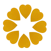 10PCS Yellow Heart Patches for Clothing Cute Loves Patch Iron On Stripes Clothes Jacket Backpack Embroidery Applique Accessories 2024 - buy cheap