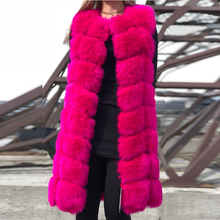 2021 Autumn Winter Women High Quality Long Fur Vest Luxury Faux Fox Fur Coat Female Gilet Artificial Fur Jacket 90cm  LJLS076 2024 - buy cheap
