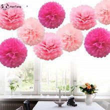 5pcs Handmade 15cm/ 20 Cm Tissue Paper Pom Poms Paper Flower Ball Pompom For Home Garden Wedding Birthday&Wedding Car Decoration 2024 - buy cheap