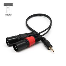 Tooyful 3.5 mm TRS to Dual XLR 3pin Male Splitter Patch Cable Pro Stereo Breakout Cable Converter Adapter 0.3m 1 feet 2024 - buy cheap