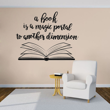 Library Books Store Wall Sticker Opening Book Pattern Wall Vinyl Decals Removable Study Reading Quote Wall Poster Art AZ443 2024 - buy cheap
