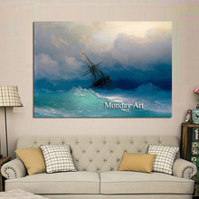 Art Hand Painted Abstract Landscape Sailing Boat Oil Painting on Canvas Modern Abstract Pictures Wall Decor For Living Romm 2024 - buy cheap