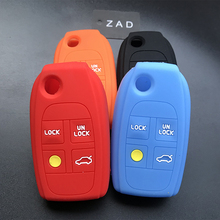 ZAD suporte chave do carro de Silicone caso capa de pele shell set para Volvo S60 S80 D05 V70 XC70 XC90 5 botão protetor de chave da aleta de dobramento 2024 - compre barato