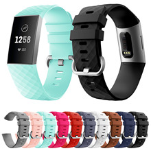 Soft Silicone Sport Band For Fitbit Charge 3 Wristband Strap Metal Buckle Replacement Watchband For Fitbit Charge 3 Band 2024 - buy cheap