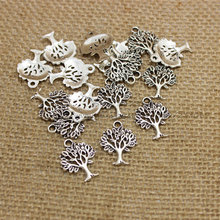  100pcs/lot  New Antique color Charm Mini Tree Pendants Fit Jewelry Making 16*21mm 2024 - buy cheap