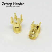 Conector reto de adaptador de solda 4mm 20 peças, plugue fêmea de montagem pcb dourado sma 2024 - compre barato