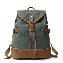 Mochilas de cuero de lona para hombre, morrales de lona Vintage impermeables para ordenador portátil, morrales escolares de viaje para adolescentes, de diseñador, M293 2024 - compra barato