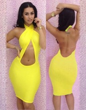 Clearance 6 Colors Fashion Halter Sleeveless Women Summer Midi Women Dress Sexy Backless Night Club Dresses Cheap Factory Price 2024 - buy cheap