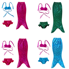 3 шт., флиппер для девочек, Радужный хвост русалки купальные костюмы, купальный костюм, карнавальный костюм, бикини, купальные костюмы, одежда для пловца 2024 - купить недорого