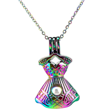 C881 COLORS Dresses Beauty Girl Cage Necklace Pendant Aroma Essential Oil Diffuser Locket Necklace 2024 - buy cheap