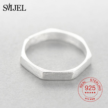 Smjel anel de porca gótica simples para mulheres, joia geométrica de marca de casamento, noivado, midi, empilhamento, anéis para casal 2024 - compre barato