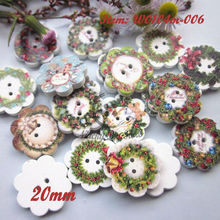 Decorative series 60pcs mixed Christmas wreath button wood Christmas Decorative accessories scrapbook craft sewing materials 2024 - buy cheap