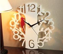 Wall Clock Personality Quiet Art Fashion Creative Living Room Large Digital Woodpeckers 2024 - buy cheap