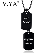 V. ya-colar tendência, pingente de ouro gravado, simples, colar preto, para homens e mulheres, aço inoxidável 2024 - compre barato