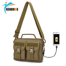 Bolso de hombro con USB para escalar, bolsa militar Molle, riñonera táctica para acampar, caza al aire libre, bolsas tácticas del ejército 2024 - compra barato