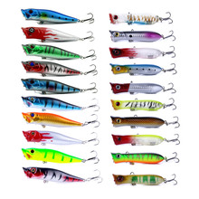 HENGJIA Popper 20 pçs/lote Fly Fishing Lure Set Popular Kit Hard Bait Wobbler Pesca Equipamento De Pesca 2024 - compre barato