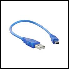 Синий Мини USB-кабель 0,3 м, 30 см, USB 2,0 A, штекер-мини, 5 контактов, стандартный ПК, MP3, MP4 2024 - купить недорого