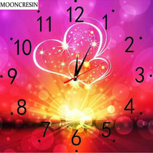 Diy Diamond Embroidery Fireworks Love Diamond Painting Full Square Rhinestone Cross Stitch Crystal Mosaic Wall Clock Decoration 2024 - buy cheap