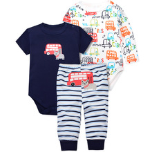 Baby Short Sleeve Long Sleeve Pants 3pcs/Set onesies Newborn clothes suit baby underwear suit baby climbing clothing Romper Bus 2024 - buy cheap