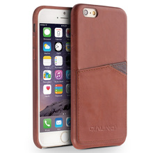 For iphone 6 6s 4.7'' QIALINO Brand Luxury Natural Calf Skin Genuine Leather Case for iphone6 Back Cover 4 Colors Card Pocket 2024 - buy cheap