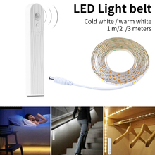 LED Strip lamp 1m 2m 3m Wireless PIR Motion Sensor LED Bed Closet Night light 5V 2835 LED Strip AAA Battery Power Flexiable lamp 2024 - buy cheap