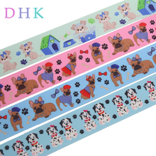 DHK 1.5'' 50yards dog printed grosgrain Ribbon Accessory hairbow headwear decoration DIY material 38mm S1053 2024 - купить недорого