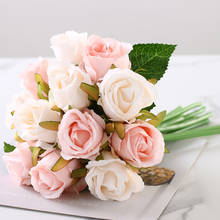 12 шт./лот, искусственные цветы розы, свадебный букет, шелковые розы, цветы для дома, украшения для вечеринки, свадебные искусственные цветы 2024 - купить недорого