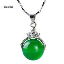 KYSZDL Free Shipping Natural Green ma nao round beads Pendant Fashion alloy necklace women pendant jewelry gift 2024 - buy cheap