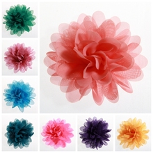120PCS 3.9" 9.8CM Big Chiffon Flowers For Girls Headbands Fabric Puff Flower For Hair Clips Accessories Corsage Supplies 2024 - buy cheap