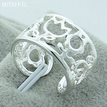 Doteffil anel de prata esterlina 925 vazio com fio design para mulheres, joia charmosa feminina para casamento, noivado e festa 2024 - compre barato