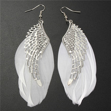 1 пара, женские серьги-гвоздики с крыльями ангела 2024 - купить недорого
