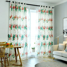 3D затемняющие шторы, занавески с принтом фламинго, листья, для гостиной, спальни, украшение для дома 2024 - купить недорого