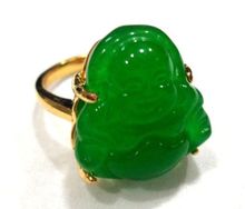 men/women's fancy carve green jade Buddha bless happy ring #7,8,9 2024 - buy cheap