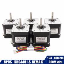 5pcs/lot Free Shipping 3D printer 4-lead Nema17 Stepper Motor 42 motor Nema 17 motor 42BYGH 1.7A (17HS4401S) motor for CNC XYZ 2024 - buy cheap