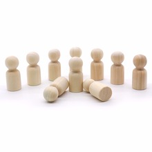 10 pieces 35mm Solid Hard Wood People Natural Unfinished Ramp Preparation Paint or Stained Wooden Family Wood Peg Dolls 2024 - buy cheap